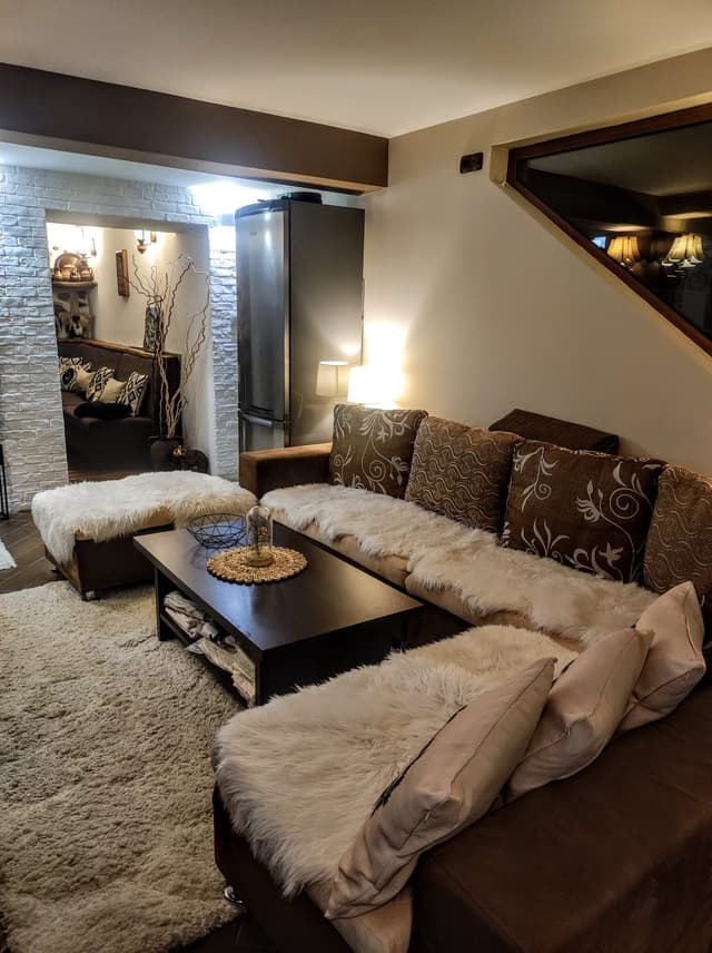 Dining room with wooden table and chairs